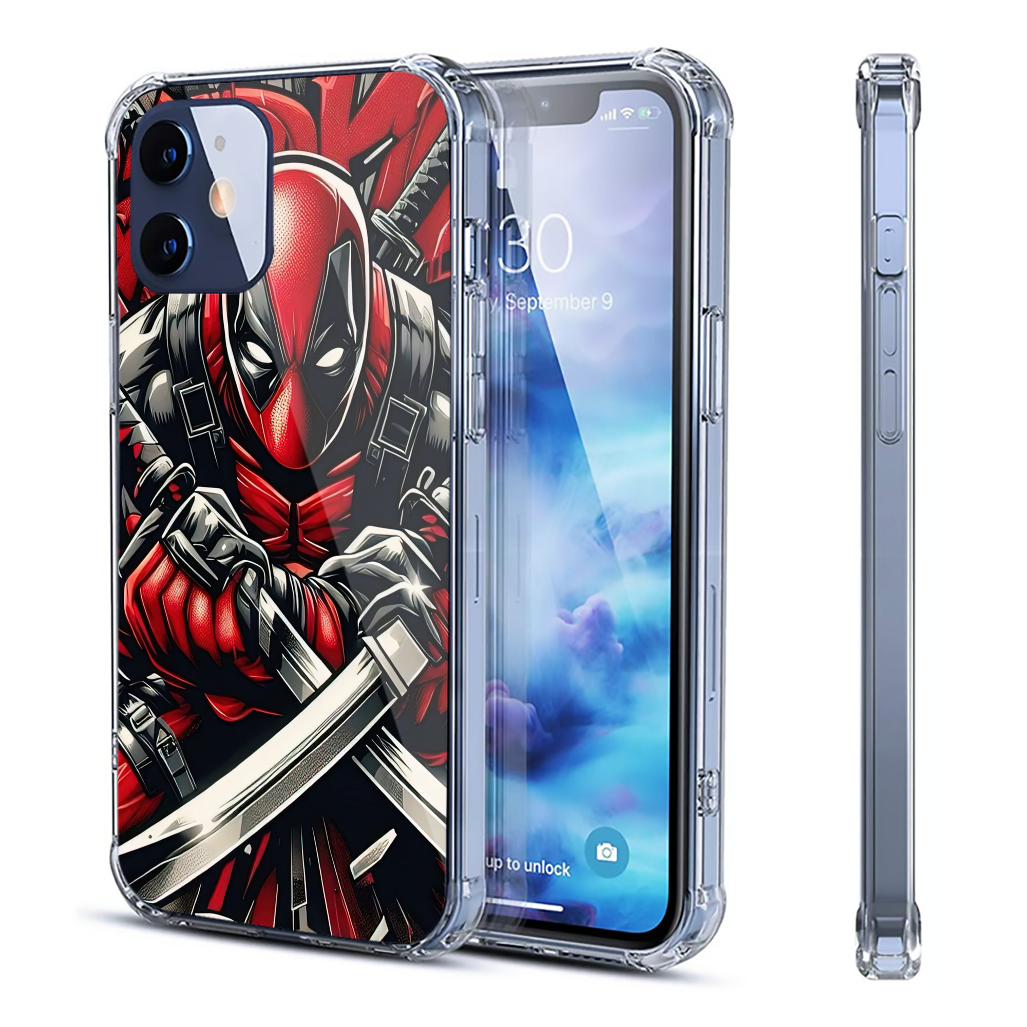 （画像用） Deadpool デッドプール 【iPhone 12シリーズ対応】透明スマホケース（クリアソフトケース）